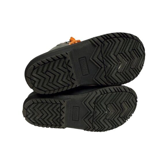 Gymboree LIttle Boy's Snow Boots Grey Orange Winter Duck Lace Closure Size 1 - Picture 9 of 9